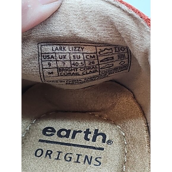 New EARTH ORIGINS Lark Lizzy Red Leather Cutouts Flat Comfort Shoes Size 9M - Picture 7 of 7